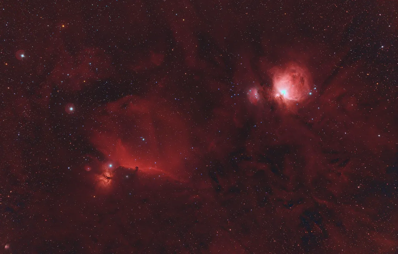 Фото обои космос, звезды, туманность Ориона