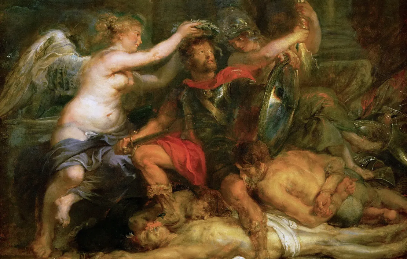 Фото обои картина, Питер Пауль Рубенс, Pieter Paul Rubens, Увенчание Победителя