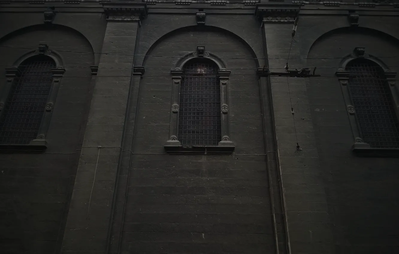 Фото обои Dark, City, Black, Perspective, Architecture