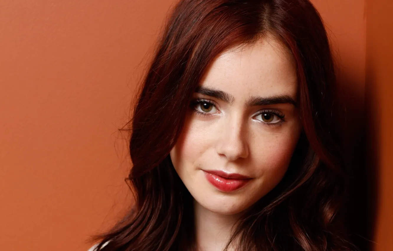 Фото обои актриса, брюнетка, Lily Collins