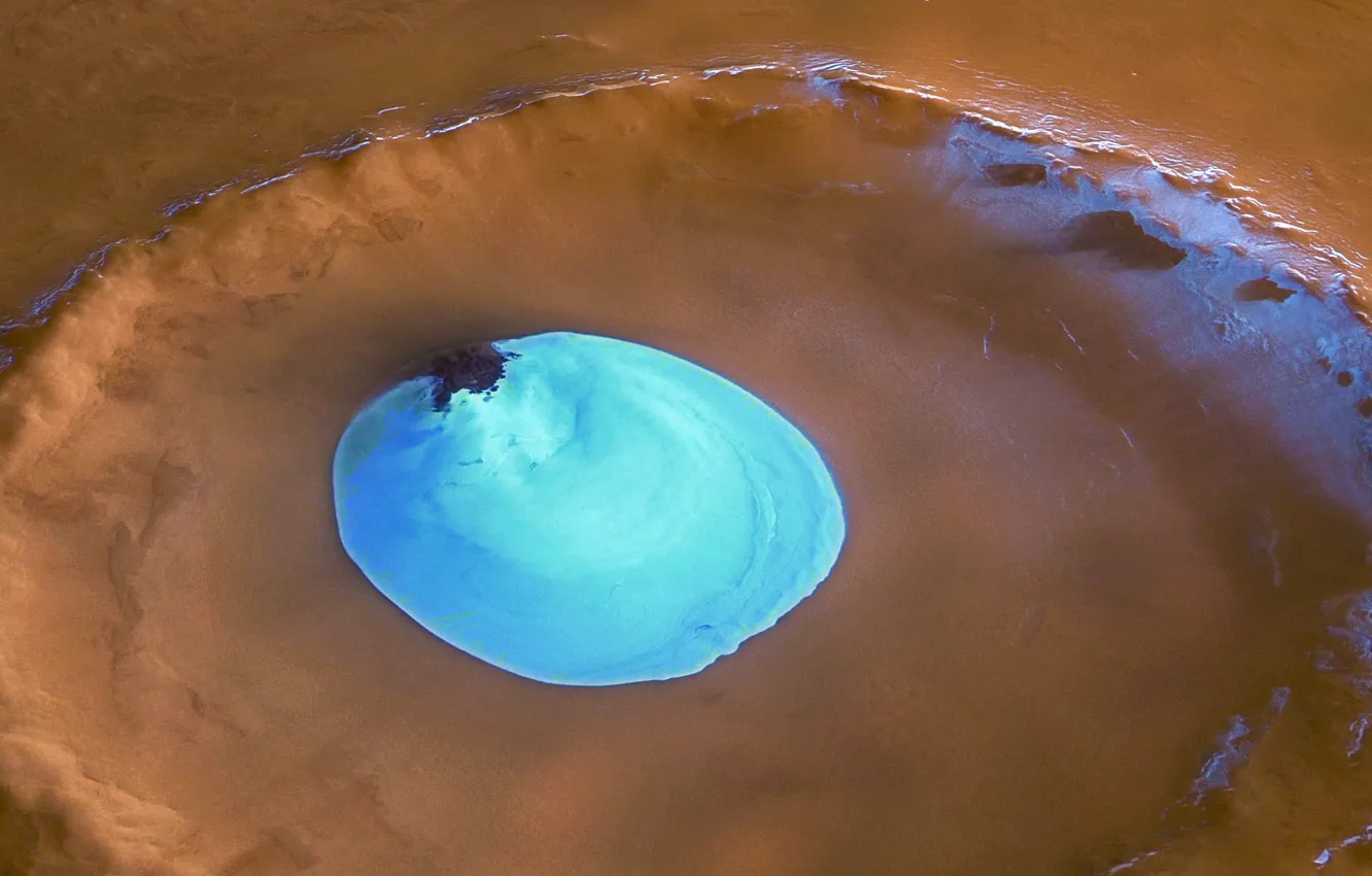 Фото обои лед, кратер, Марс, NASA