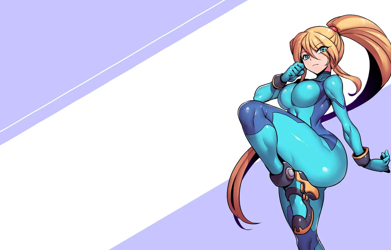 Фото обои ass, long hair, blue eyes, ponytail, blonde, big boobs, Samus Aran, thighs