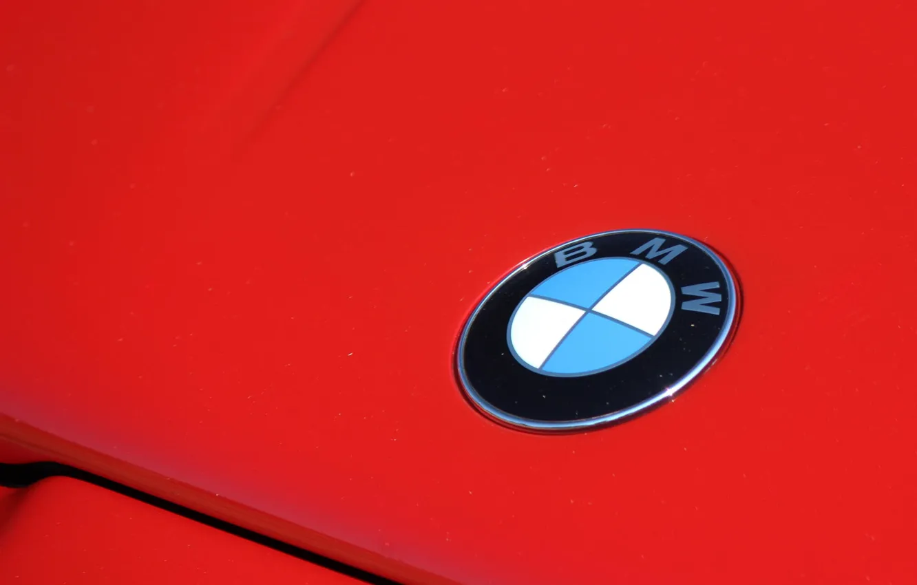 Фото обои BMW, red, badge