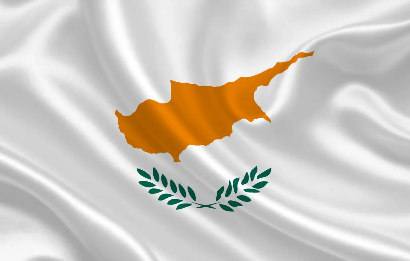Фото обои Белый, Остров, Листья, Флаг, Текстура, Flag, Кипр, Cyprus