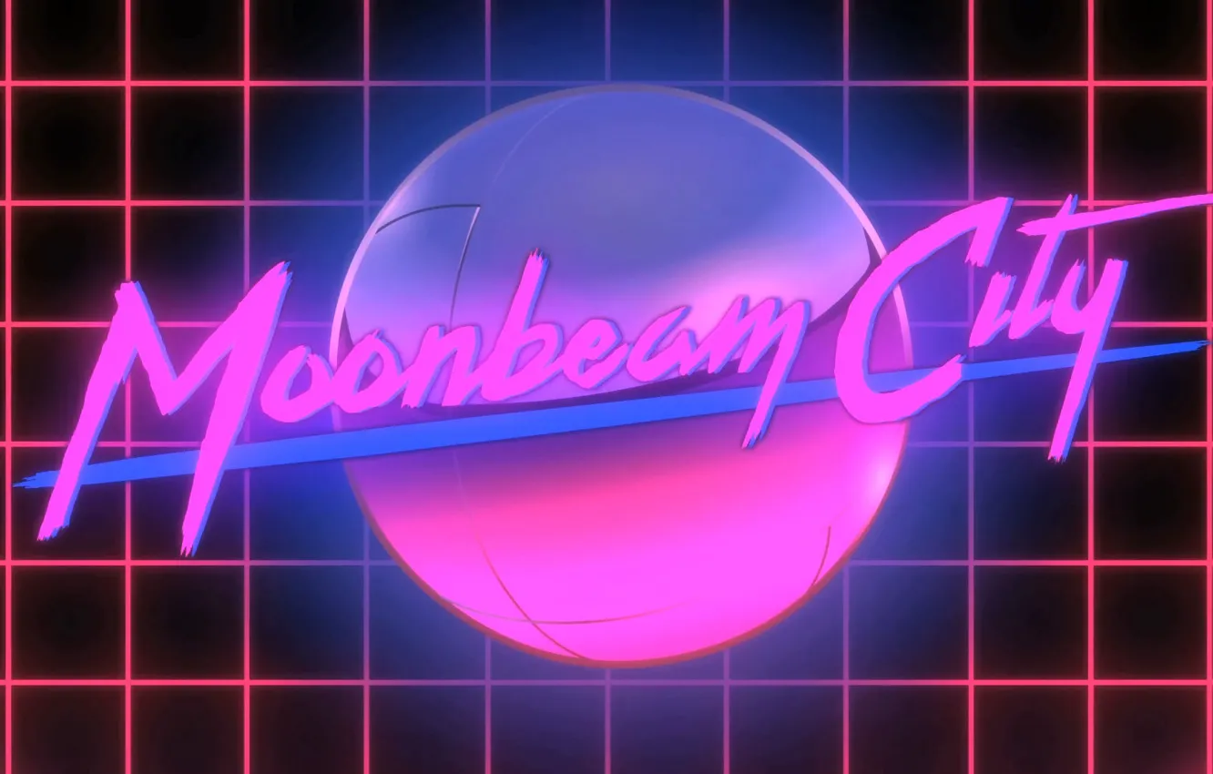 Фото обои logo, 80s, moonbeam city