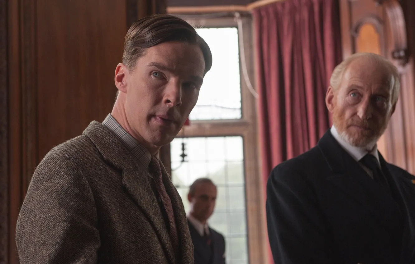 Фото обои мужчины, Бенедикт Камбербэтч, Benedict Cumberbatch, кадр из фильма, 2014, The Imitation Game, Игра в имитацию