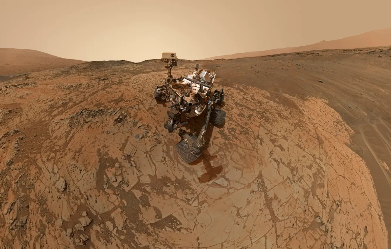Фото обои робот, Марс, NASA, Curiosity, гора Шарп