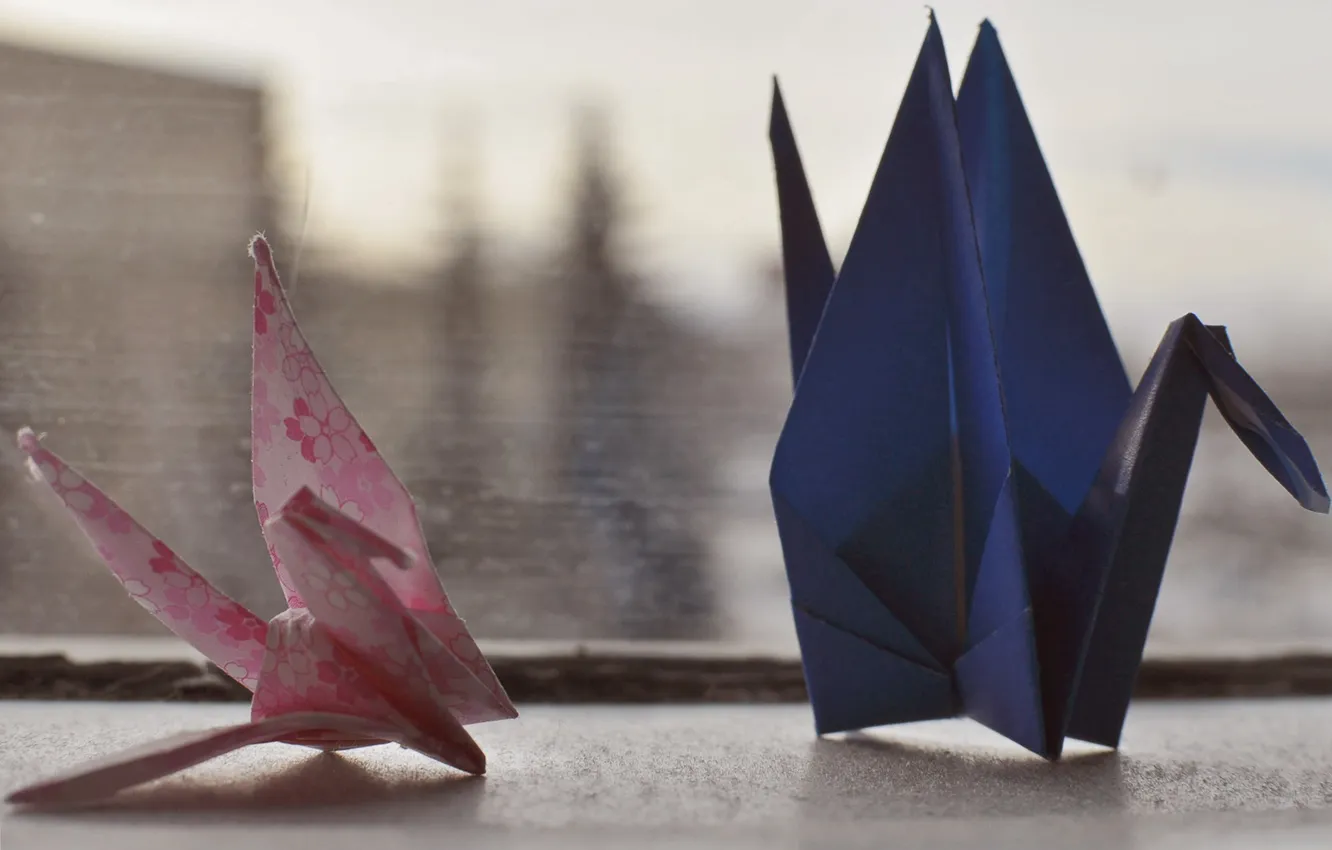 Фото обои птицы, бумага, птички, оригами