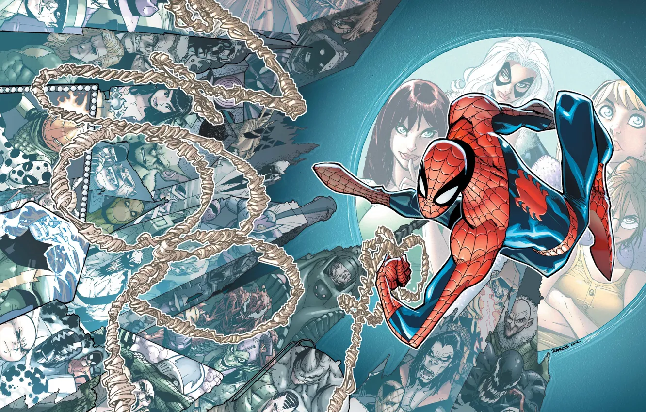 Фото обои Marvel, комикс, comics, Spider-Man, Человек-Паук, Марвел