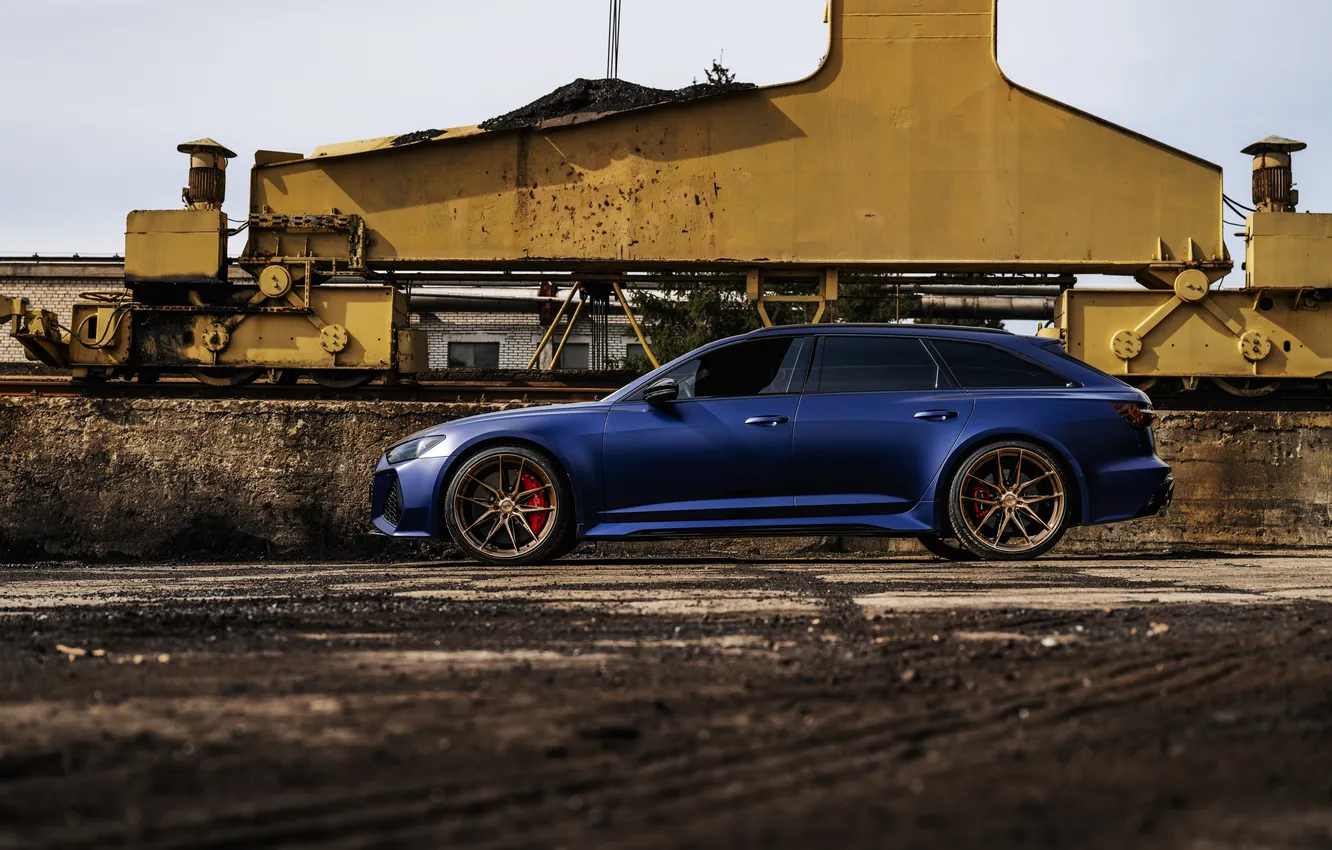 Фото обои Audi, Blue, Side, Sportcar, Avant, RS6, Audi RS6