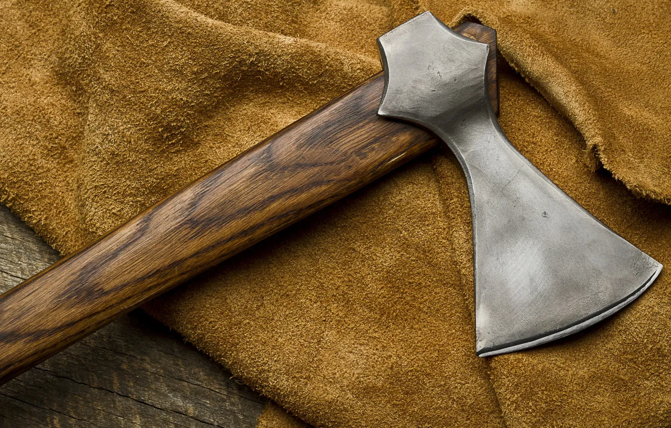 Фото обои axe, metal, wood, fabric