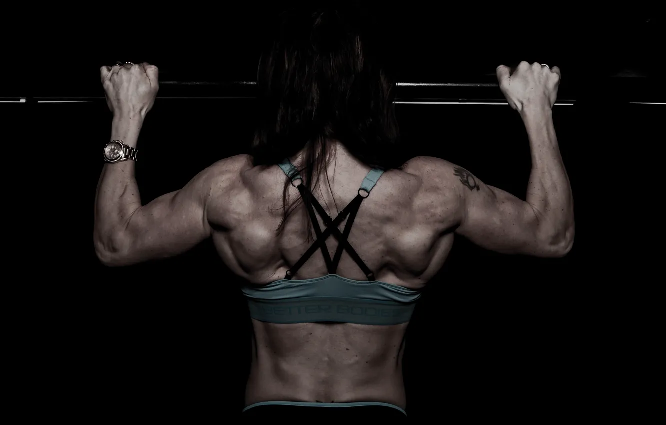 Фото обои muscles, brunette, back, fitness