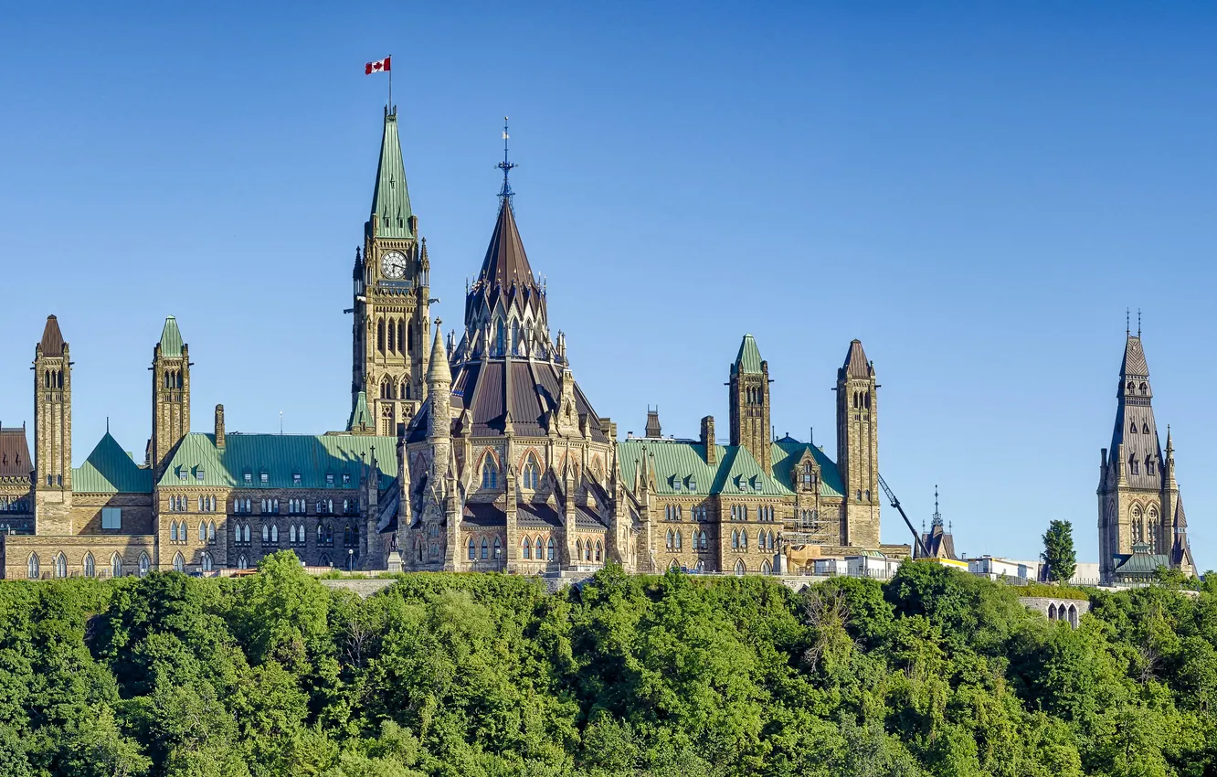 Фото обои summer, sky, hill, canada, canadian, capital, ottawa, parliament