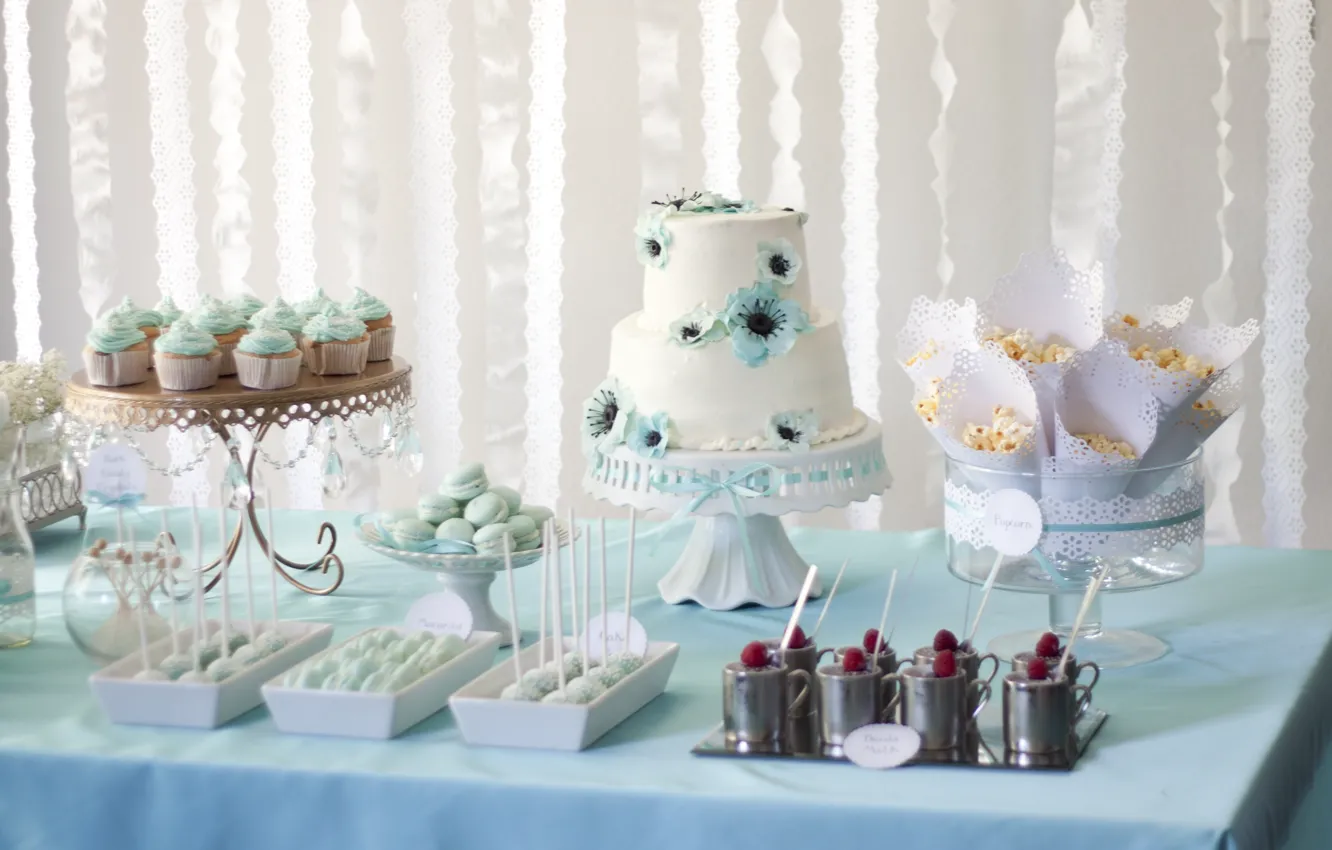 Фото обои праздник, торт, десерт, свадьба, сладкое, кексы