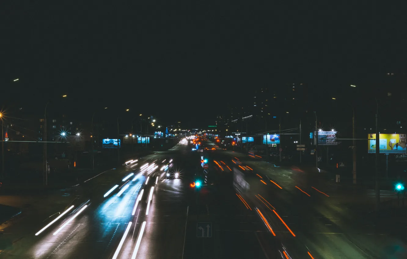 Фото обои дорога, ночь, улица, road, photo, night, street, photo shoot
