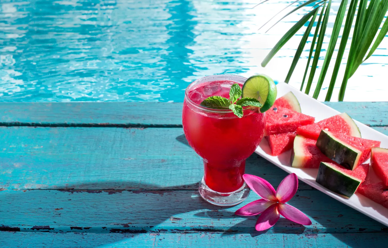 Фото обои арбуз, сок, коктейль, summer, fresh, drink, watermelon, tropical