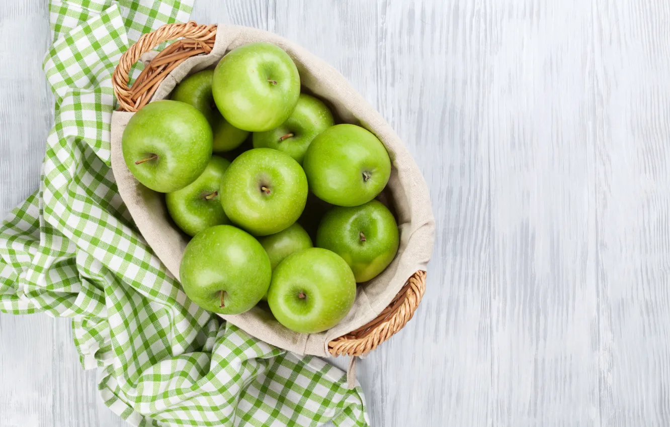 Фото обои яблоки, еда, фрукты, корзинка, Nitr