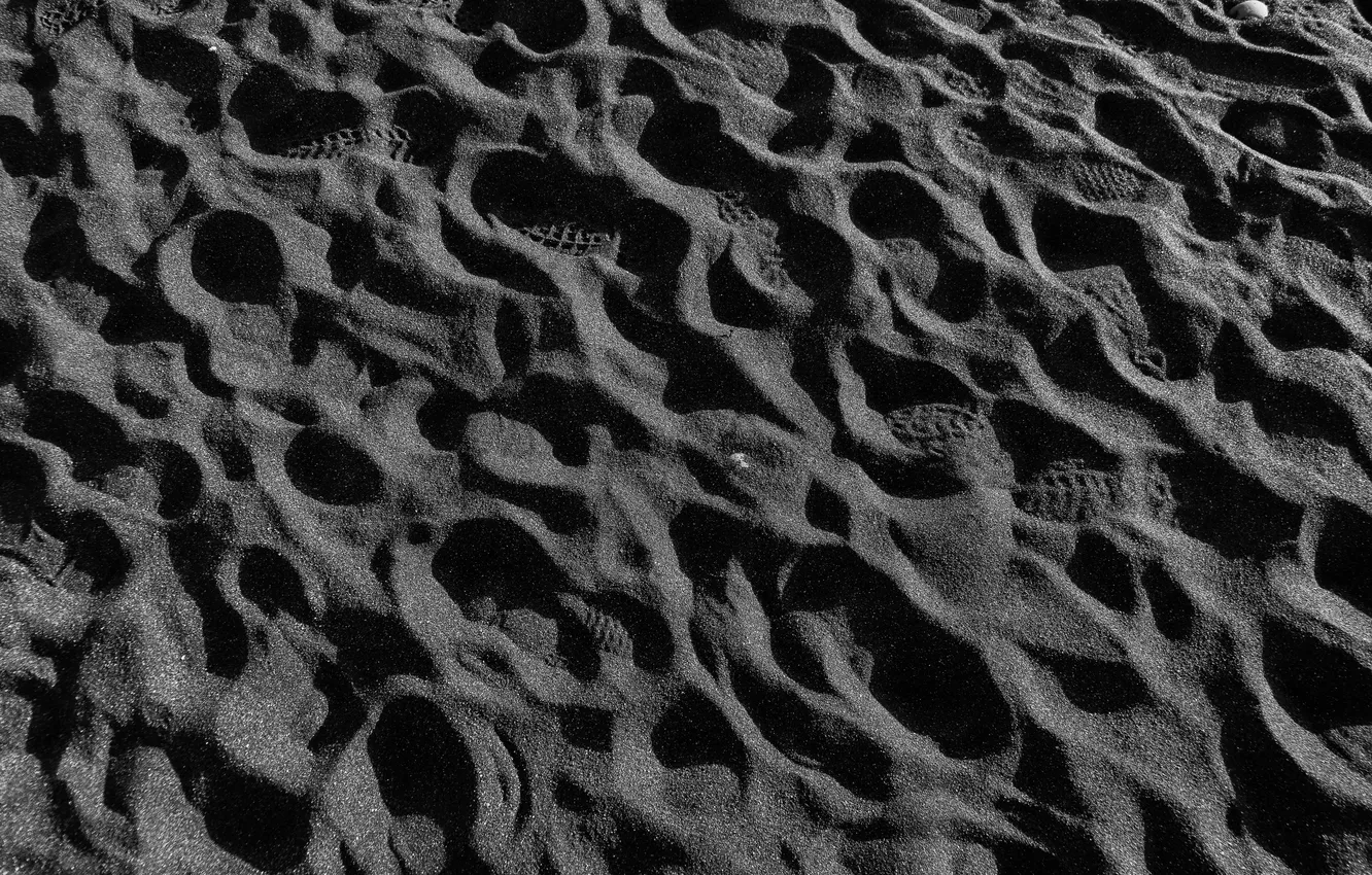 Фото обои pattern, sand, footprints