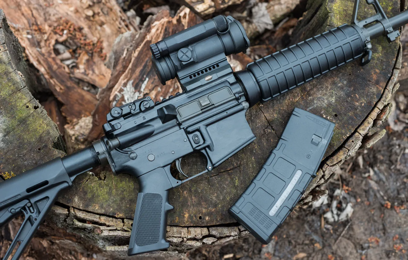 Фото обои винтовка, магазин, американская, AR-15, полуавтоматическая