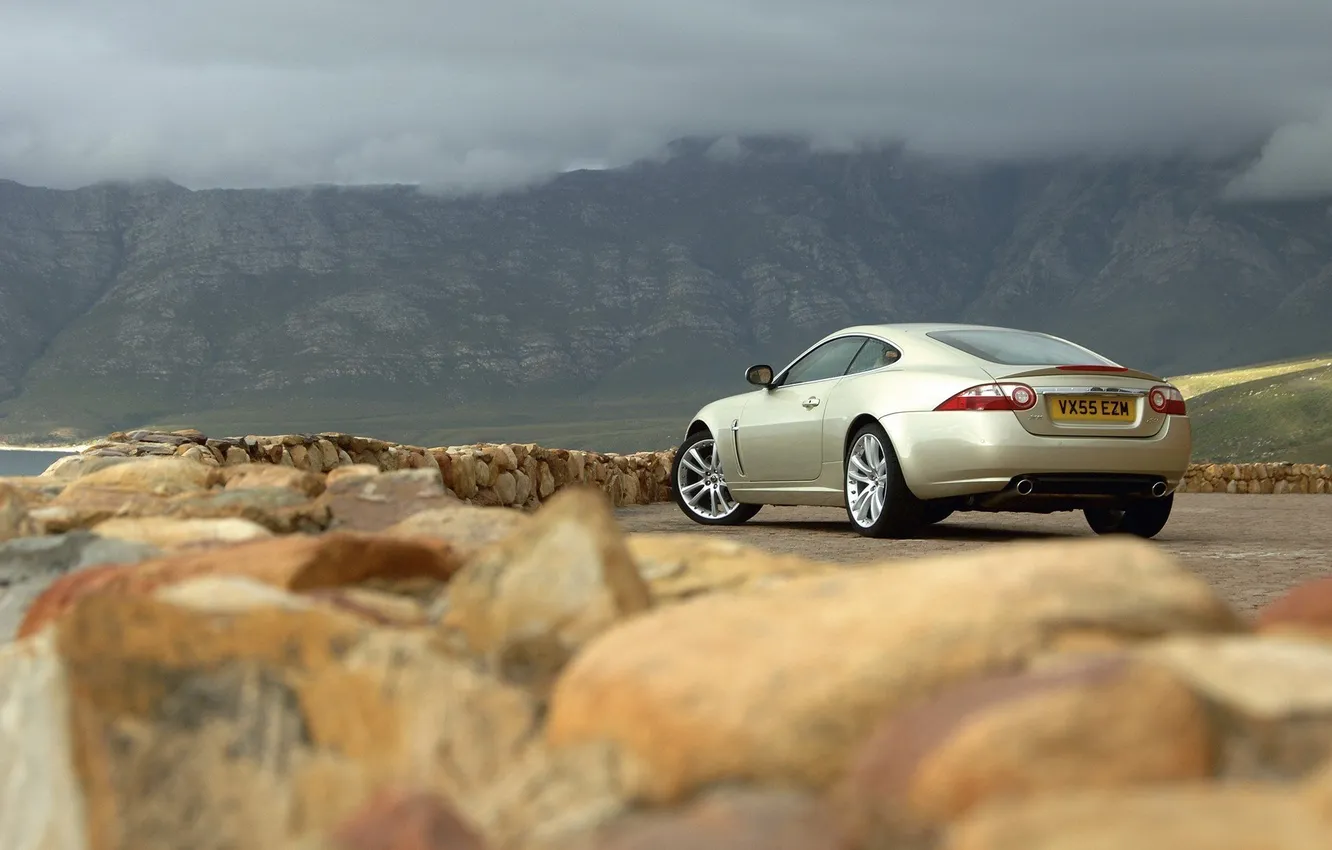 Фото обои машина, пейзаж, горы, автомобиль, jaguar