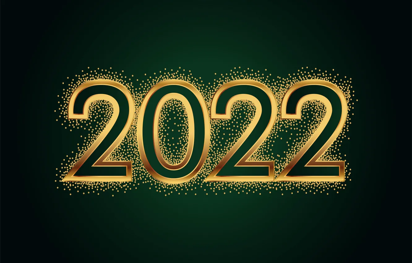 Фото обои золото, цифры, Новый год, golden, new year, happy, decoration, sparkling