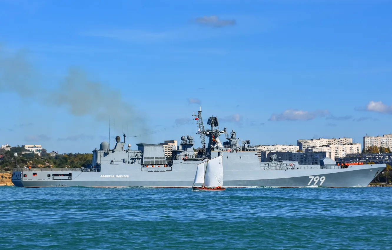 Фото обои фрегат, севастополь, проект 11356, адмирал макаров