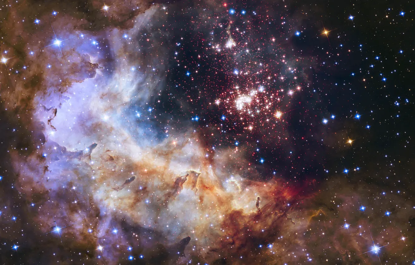 Фото обои space, nebula, stars, galaxy