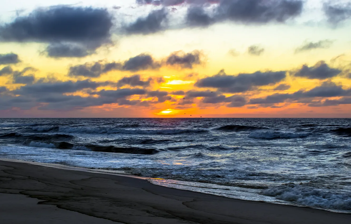Фото обои море, закат, Природа, sea, nature, sunset
