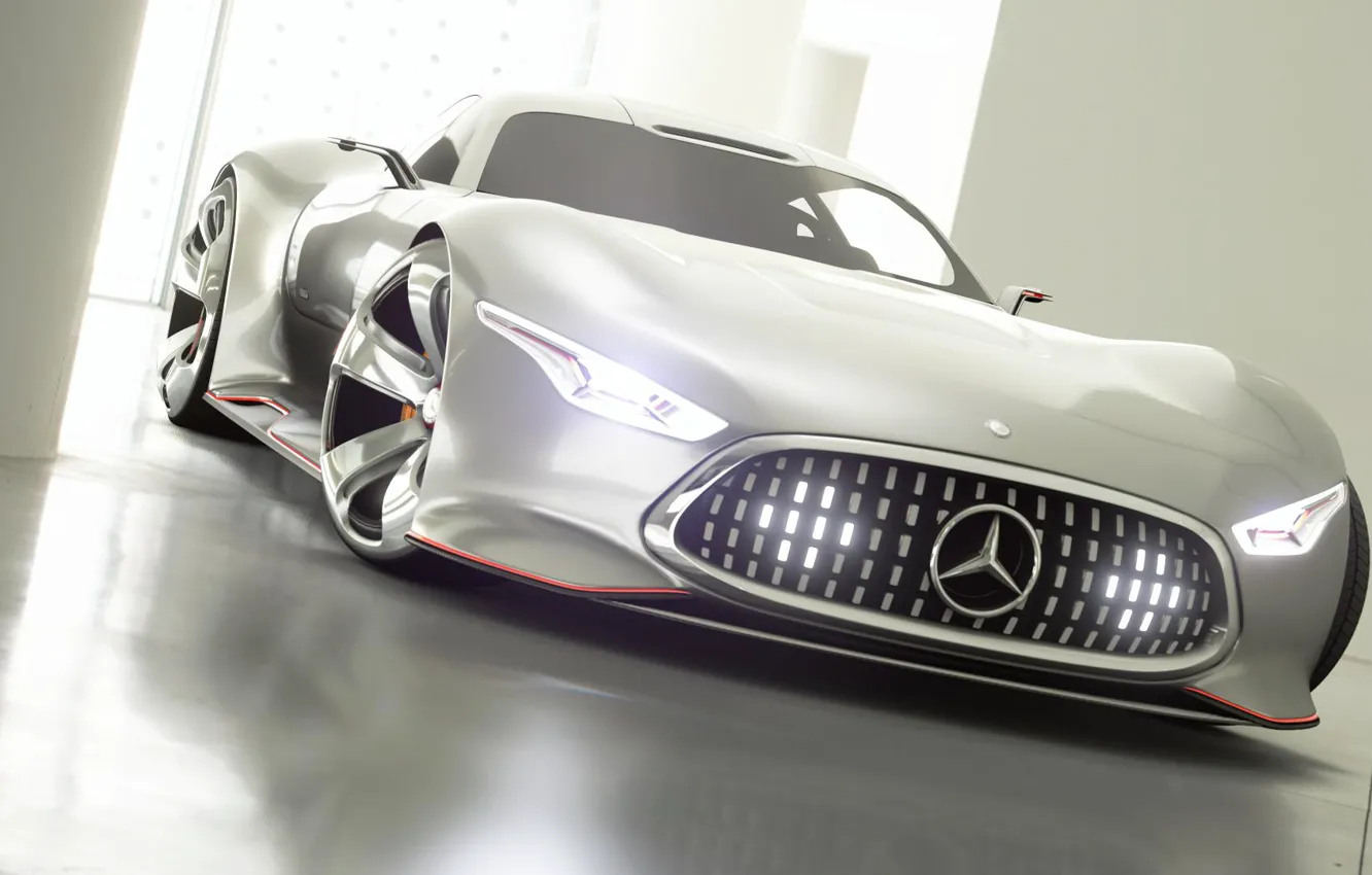 Фото обои Concept, Авто, Япония, Машина, Mercedes, Benz, Фары, Vision