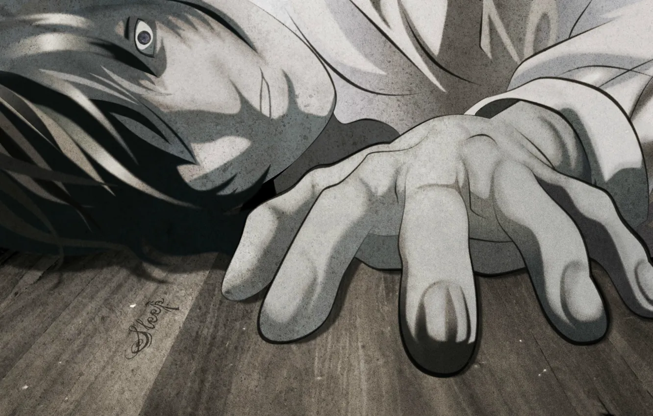 Фото обои рука, тетрадь смерти, Death note, безумие, Kira, Yagami Light