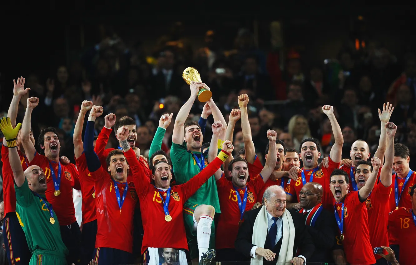 Фото обои футбол, испания, кубок, чемпионат мира 2010, сборная испании