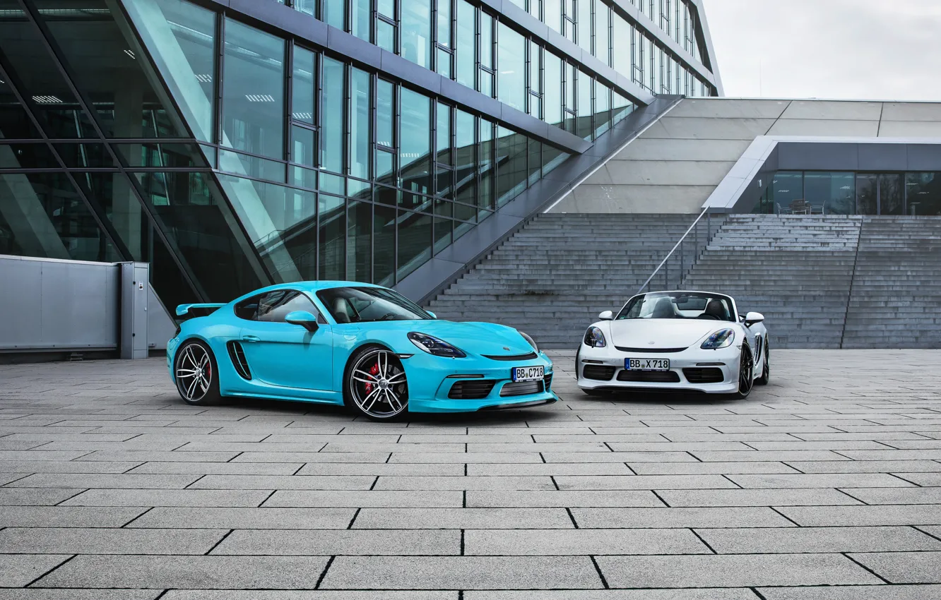 Фото обои Porsche, Cayman, кабриолет, порше, турбо, TechArt, 718