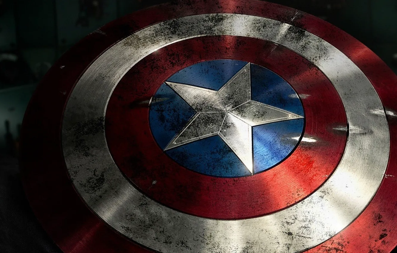 Фото обои щит, супергерой, Captain America, Marvel Comics, капитан Америка