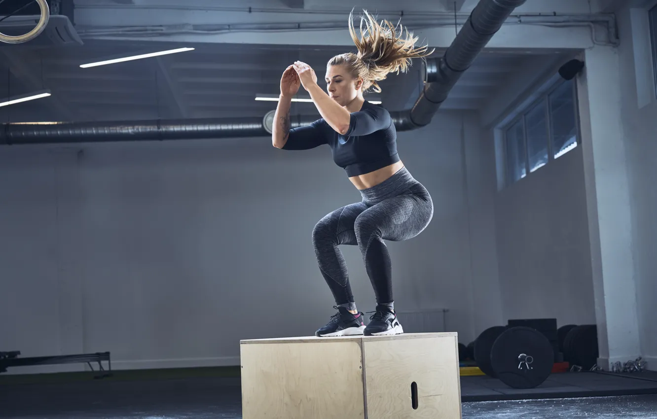 Фото обои blonde, female, workout