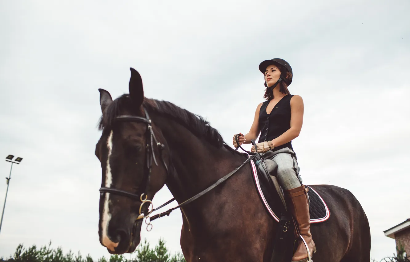 Фото обои girls, horses, ride