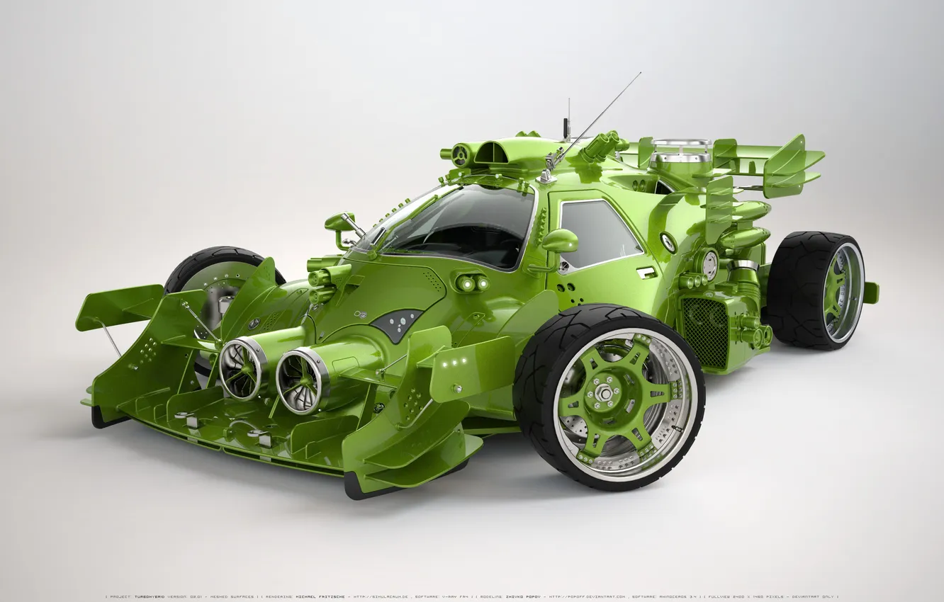 Фото обои green, Hybrid, Turbo