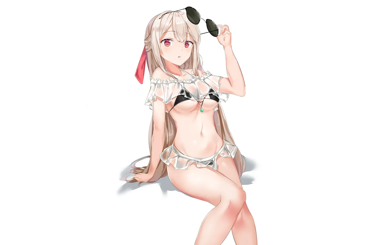 Фото обои купальник, девушка, белый фон