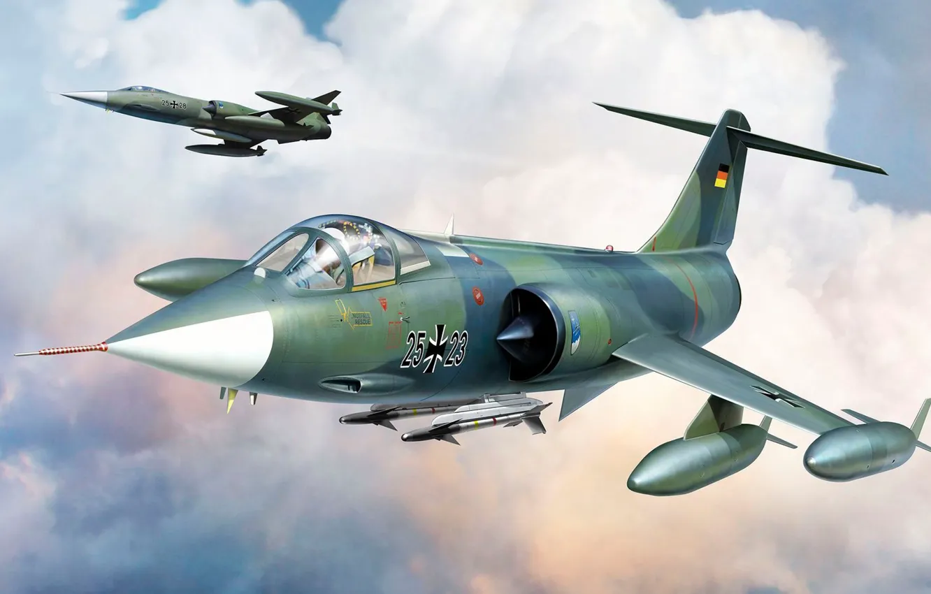 Фото обои истребитель, Luftwaffe, Люфтваффе, F-104G Starfighter, Lockheed Corporation
