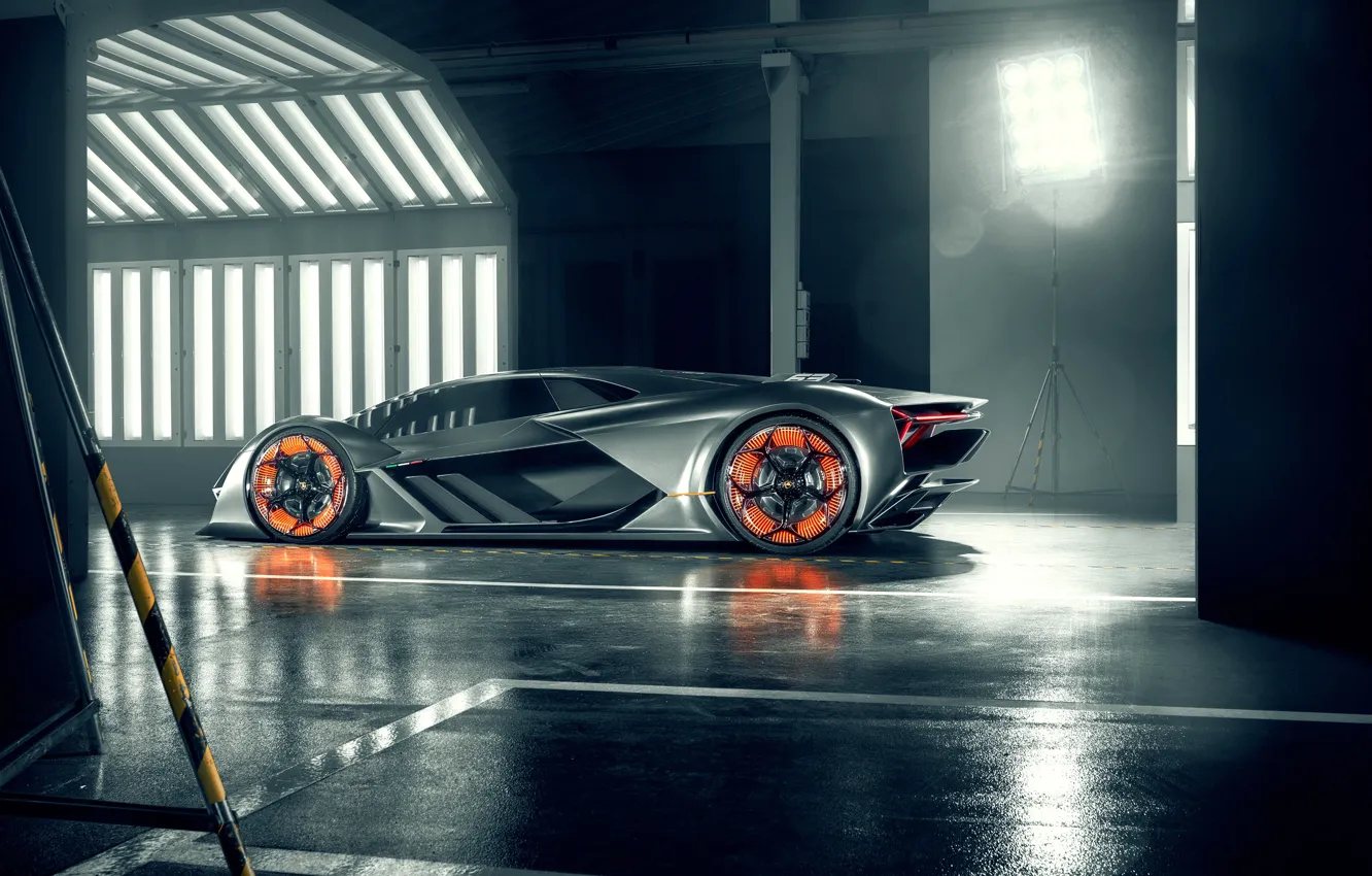 Фото обои Lamborghini, суперкар, вид сбоку, Terzo Millennio