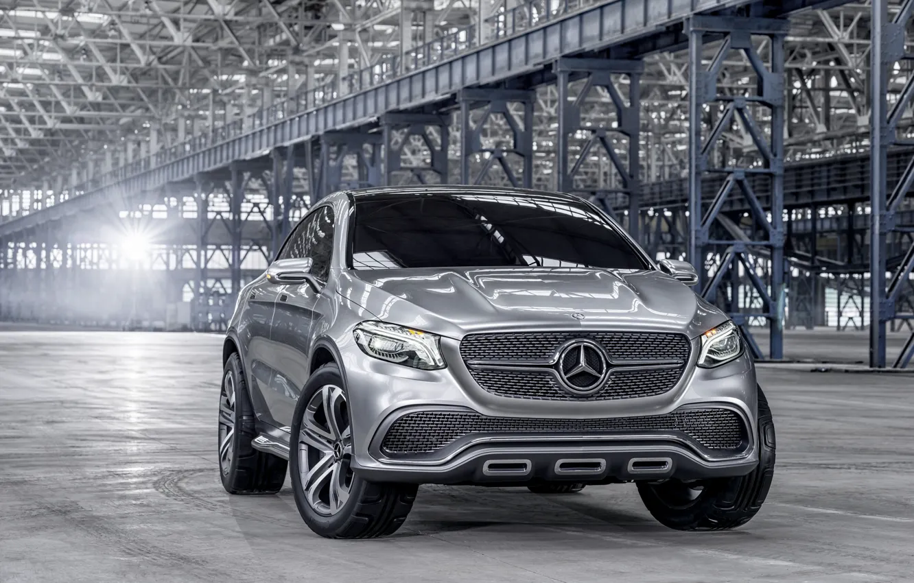 Фото обои Concept, серый, Mercedes-Benz, мерседес, SUV, Silver