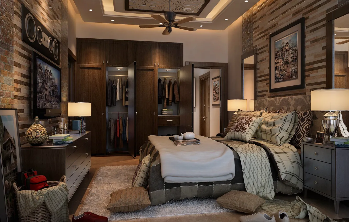 Фото обои комната, одежда, шкаф, беспорядок, MESSY BEDROOM