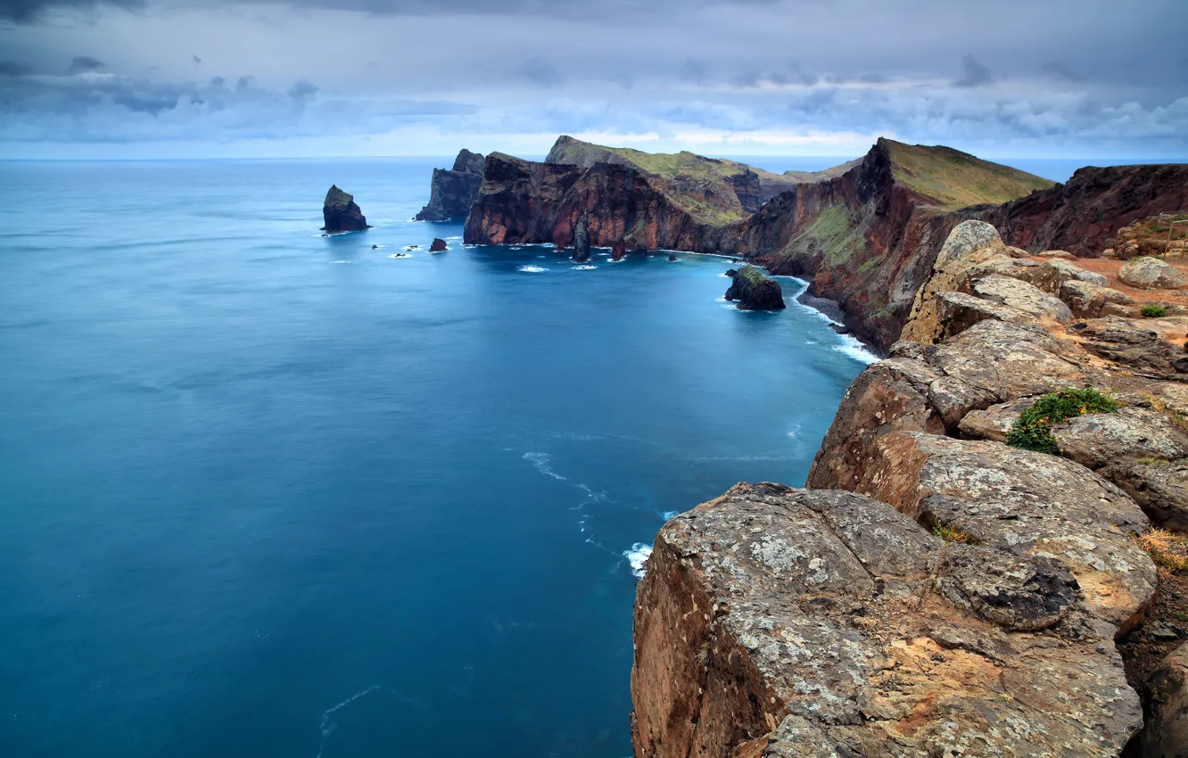 Фото обои океан, скалы, португалиЯ