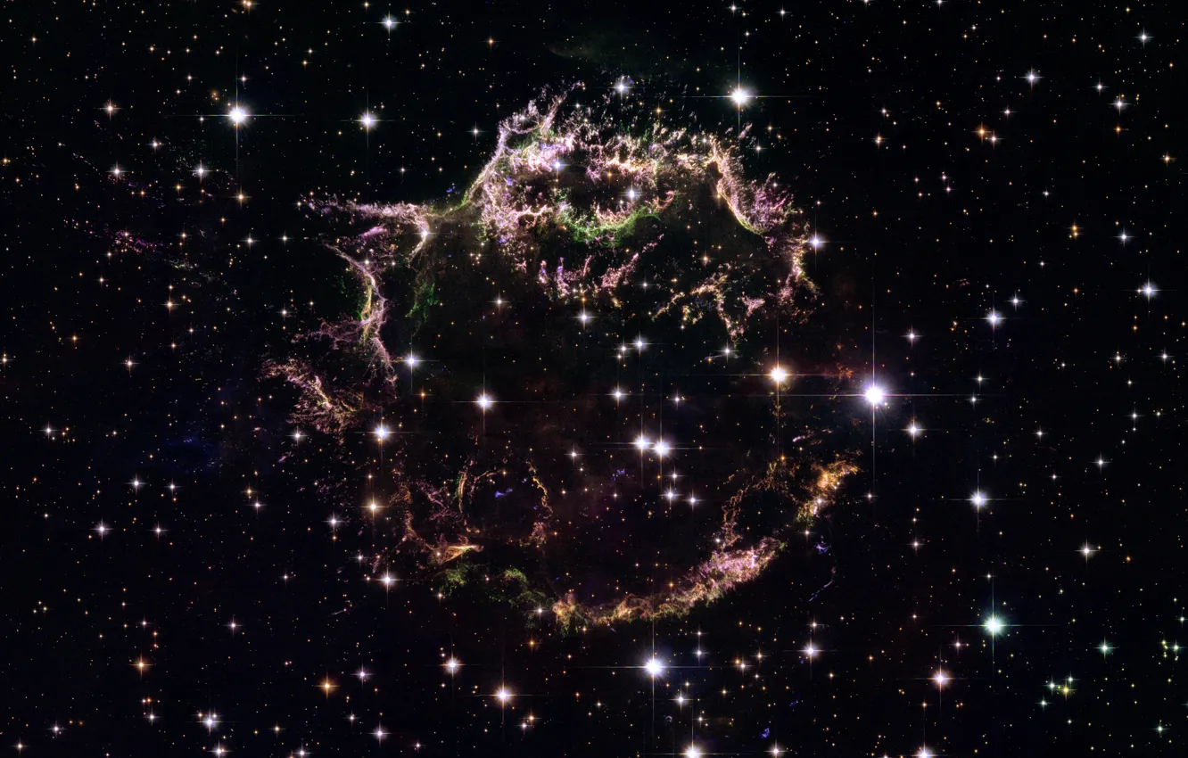 Фото обои космос, звезды, туманность, space, nebula, stars, cassiopeia a