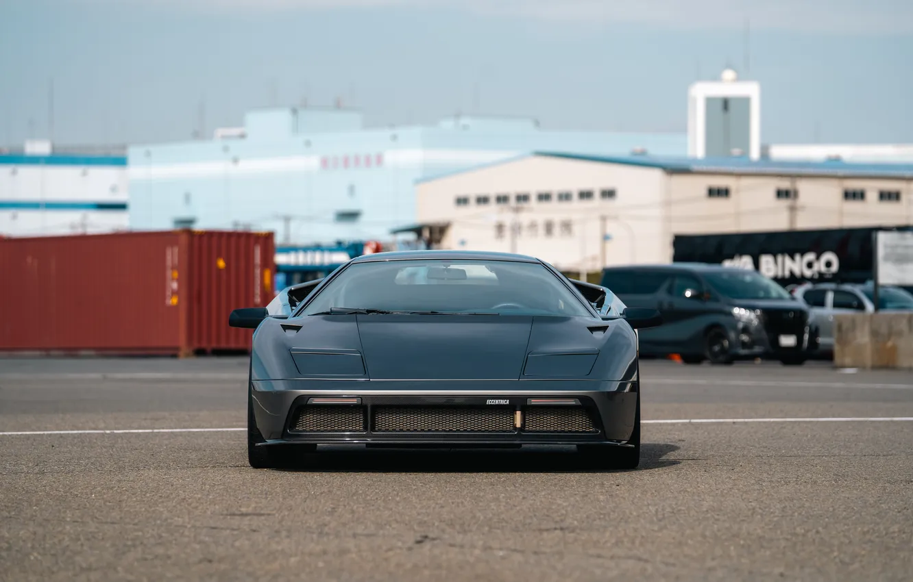 Фото обои Lamborghini, Front, Grey, Sight, Lamborghini Diablo, 2023, Eccentrica, Eccentrica Restomod