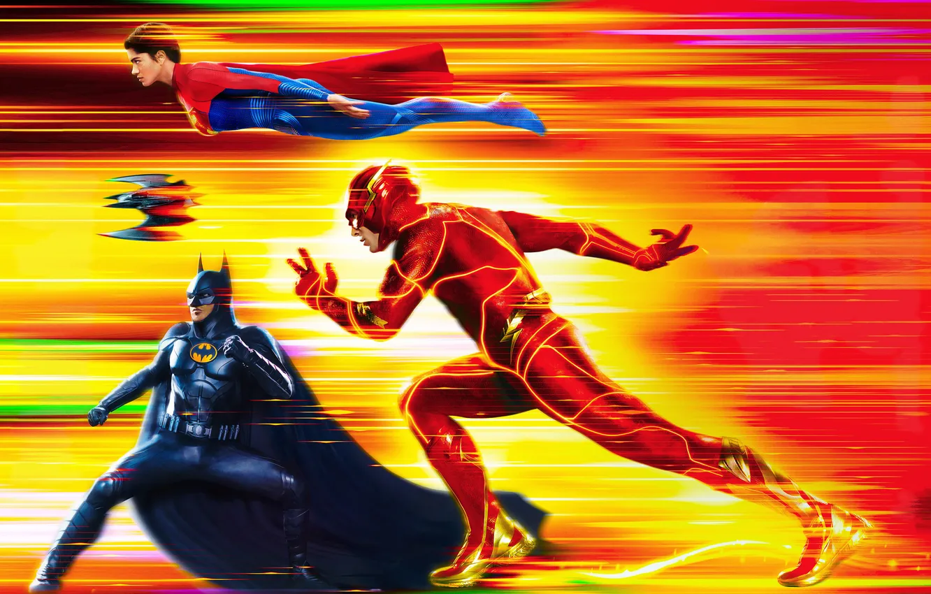 Фото обои фон, арт, постер, Batman, персонажи, комикс, костюмы, Supergirl