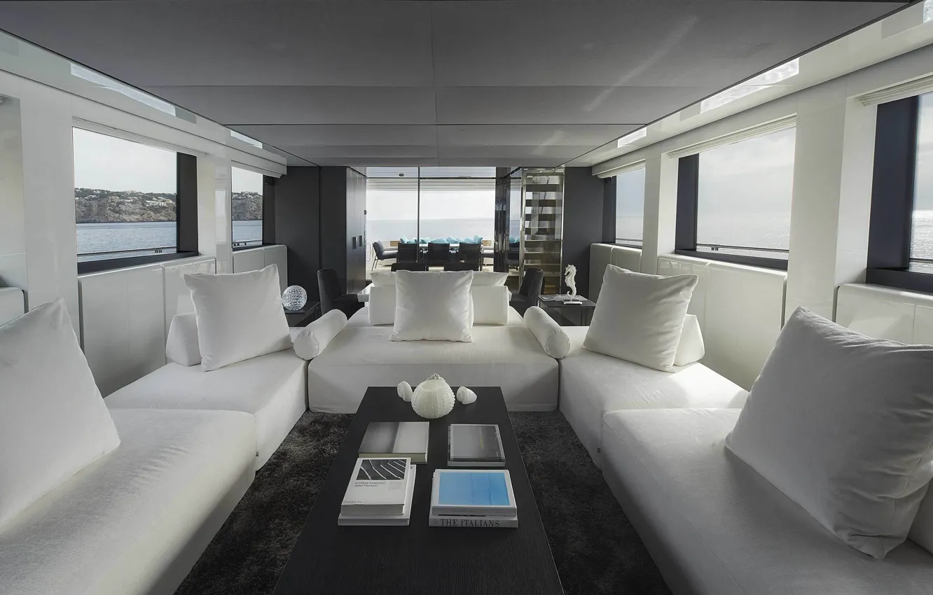 Фото обои view, luxury, yacht, salon, motor, Sanlorenzo, SL118