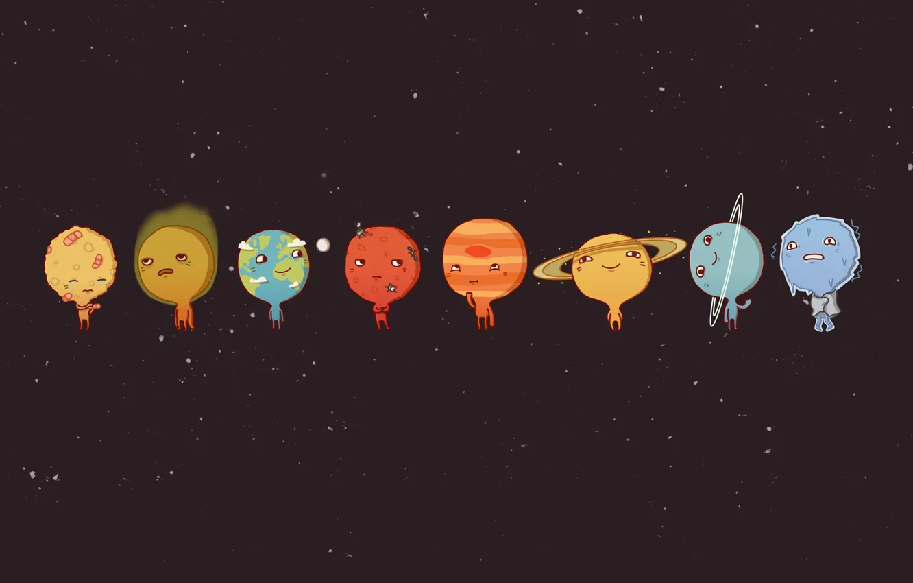 Фото обои Планеты, Cartoons, солнечная система, Planets