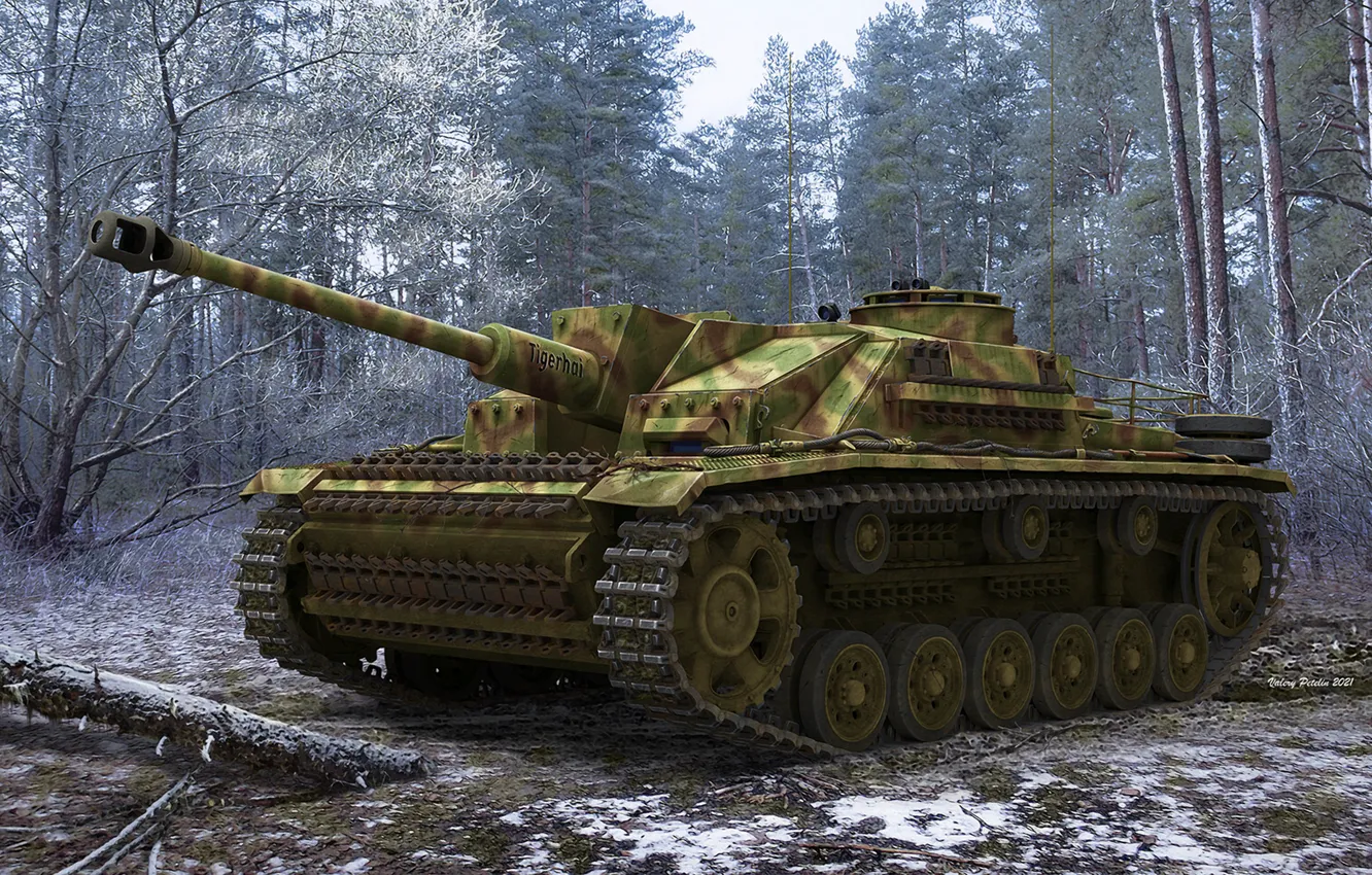 Фото обои Германия, Лес, САУ, Panzerwaffe, StuG III, Бронетехника, StuG III Ausf. G