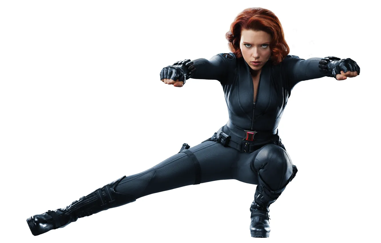 Фото обои девушка, Scarlett Johansson, The Avengers, чёрная вдова
