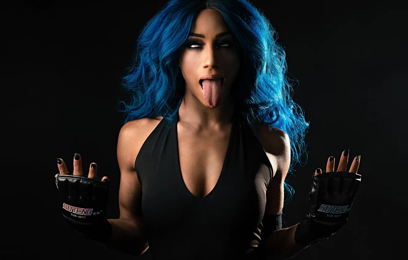 Фото обои язык, макияж, актриса, перчатки, рестлер, WWE, Sasha Banks, Mercedes Varnado